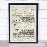 Don't Look Back In Anger Oasis Script Quote Song Lyric Print