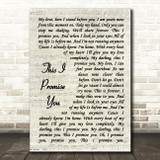 Ronan Keating This I Promise You Song Lyric Vintage Script Quote Print