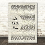 Shawn Mendes Life Of The Party Song Lyric Vintage Script Quote Print
