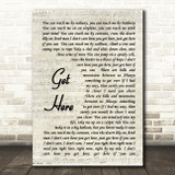 Get Here Oleta Adams Script Quote Song Lyric Print