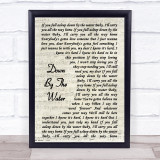The Drums Down By The Water Song Lyric Vintage Script Quote Print