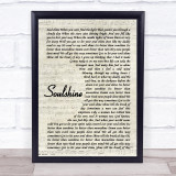 Allman Brothers Band Soulshine Vintage Script Song Lyric Print