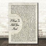 The Beatles I Want To Hold Your Hand Vintage Script Song Lyric Print