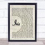 Iris Goo Goo Dolls Script Quote Song Lyric Print