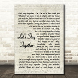 Let's Stay Together Al Green Script Quote Song Lyric Print