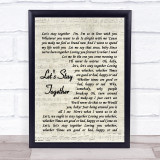 Let's Stay Together Al Green Script Quote Song Lyric Print