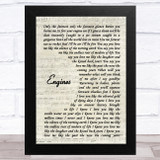 Snow Patrol Engines Vintage Script Song Lyric Music Art Print