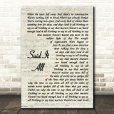 Take That Said It All Vintage Script Song Lyric Music Art Print