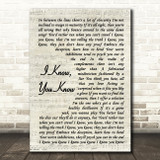 The Friendly Indians I Know, You Know Vintage Script Song Lyric Music Art Print