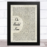 Boyz II Men On Bended Knee Vintage Script Song Lyric Music Art Print
