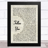 Bring Me The Horizon Follow You Vintage Script Song Lyric Music Art Print