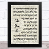 David Gray This Years Love Vintage Script Song Lyric Music Art Print
