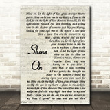 Degrees of Motion Shine On Vintage Script Song Lyric Music Art Print