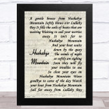 Dick Van Dyke Hushabye Mountain Vintage Script Song Lyric Music Art Print
