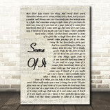 Eric Church Some Of It Vintage Script Song Lyric Music Art Print