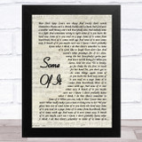 Eric Church Some Of It Vintage Script Song Lyric Music Art Print