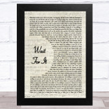 Hamilton Wait For It Vintage Script Song Lyric Music Art Print