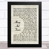Heatwave Always And Forever Vintage Script Song Lyric Music Art Print