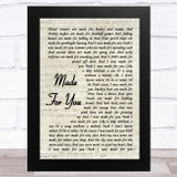 Jake Owen Made For You Vintage Script Song Lyric Music Art Print