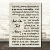 James Just Like Fred Astaire Vintage Script Song Lyric Music Art Print