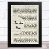 James Taylor Fire And Rain Vintage Script Song Lyric Music Art Print