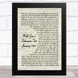 John Mayer Walt Grace's Submarine Test, January 1967 Vintage Script Song Lyric Music Art Print