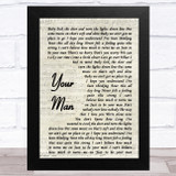 Josh Turner Your Man Vintage Script Song Lyric Music Art Print