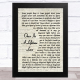 Alan Jackson Once In A Lifetime Love Vintage Script Song Lyric Music Art Print