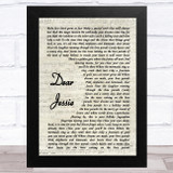 Madonna Dear Jessie Vintage Script Song Lyric Music Art Print