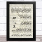 NF feat. Jeremiah Carlson I'll Keep On Vintage Script Song Lyric Music Art Print