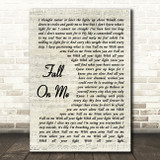 Andrea Bocelli & Matteo Bocelli Fall On Me Vintage Script Song Lyric Music Art Print