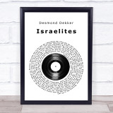Desmond Dekker Israelites Vinyl Record Song Lyric Print