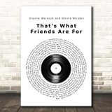 Dionne Warwick That's What Friends Are For Vinyl Record Song Lyric Print