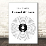 Dire Straits Tunnel Of Love Vinyl Record Song Lyric Print