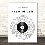 Force & Styles Heart Of Gold Vinyl Record Song Lyric Print