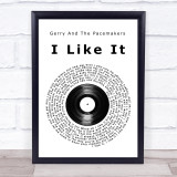 Gerry And The Pacemakers I Like It Vinyl Record Song Lyric Print
