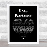 The Beatles Dear Prudence Black Heart Song Lyric Print