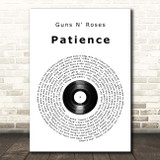 Guns N' Roses Patience Vinyl Record Song Lyric Print
