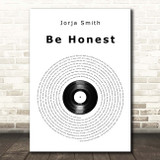 Jorja Smith Be Honest Vinyl Record Song Lyric Print