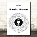 Au Ra Panic Room Vinyl Record Song Lyric Print