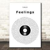 Lauv Feelings Vinyl Record Song Lyric Print