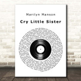 Marilyn Manson Cry Little Sister Vinyl Record Song Lyric Print