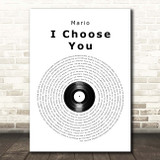 Mario I Choose You Vinyl Record Song Lyric Print