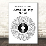 Mumford & Sons Awake My Soul Vinyl Record Song Lyric Print