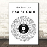 One Direction Fool's Gold Vinyl Record Song Lyric Print