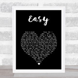 The Commodores Easy Black Heart Song Lyric Print