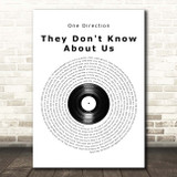 One Direction They Don't Know About Us Vinyl Record Song Lyric Print