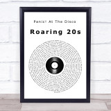Panic! At The Disco Roaring 20s Vinyl Record Song Lyric Print