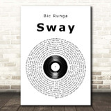 Bic Runga Sway Vinyl Record Song Lyric Print