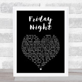 The Darkness Friday Night Black Heart Song Lyric Print